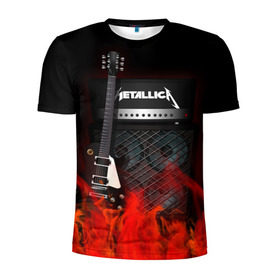 Мужская футболка 3D спортивная с принтом Metallica в Курске, 100% полиэстер с улучшенными характеристиками | приталенный силуэт, круглая горловина, широкие плечи, сужается к линии бедра | Тематика изображения на принте: logo | metal | metallica | music | rock | лого | логотип | метал | металика | металлика | музыка | рок