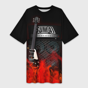Платье-футболка 3D с принтом Sum 41 в Курске,  |  | Тематика изображения на принте: logo | metal | music | rock | sum 41 | sum41 | лого | логотип | метал | музыка | рок