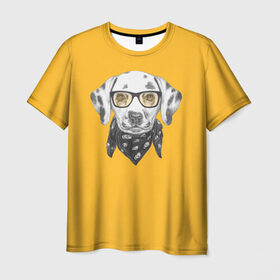 Мужская футболка 3D с принтом Далматинщик в Курске, 100% полиэфир | прямой крой, круглый вырез горловины, длина до линии бедер | далматин | далматинец | домашние животные | пес | песик | собака | собачка | терьер | шпиц