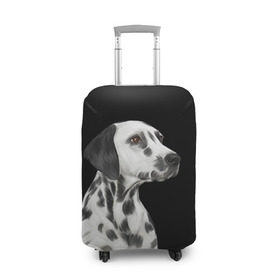Чехол для чемодана 3D с принтом Далматинец арт в Курске, 86% полиэфир, 14% спандекс | двустороннее нанесение принта, прорези для ручек и колес | далматин | далматинец | домашние животные | пес | песик | собака | собачка | терьер | шпиц