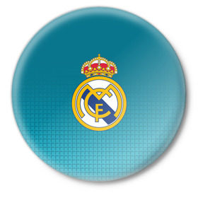 Значок с принтом Real Madrid 2018 Original в Курске,  металл | круглая форма, металлическая застежка в виде булавки | emirates | fc | real madrid | геометрия | реал мадрид | футбольный клуб | эмблема
