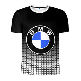 Мужская футболка 3D спортивная с принтом BMW 2018 Black and White IV в Курске, 100% полиэстер с улучшенными характеристиками | приталенный силуэт, круглая горловина, широкие плечи, сужается к линии бедра | bmw | автомобильные | бмв | машины