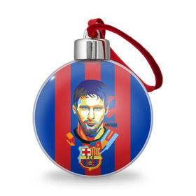 Ёлочный шар с принтом Lionel Messi в Курске, Пластик | Диаметр: 77 мм | barcelona | lionel | messi | барселона | лионель | месси | поп арт
