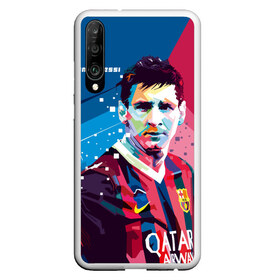 Чехол для Honor P30 с принтом Lionel Messi в Курске, Силикон | Область печати: задняя сторона чехла, без боковых панелей | barcelona | lionel | messi | барселона | лионель | месси | поп арт