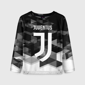 Детский лонгслив 3D с принтом JUVENTUS / ЮВЕНТУС GEOMETRY SPORT в Курске, 100% полиэстер | длинные рукава, круглый вырез горловины, полуприлегающий силуэт
 | juventus | спорт | спортивные | футбол | футбольный клуб | ювентус