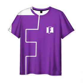 Мужская футболка 3D с принтом FORTNITE big logo в Курске, 100% полиэфир | прямой крой, круглый вырез горловины, длина до линии бедер | battle | battle royal | fortnite | royal | боевик | игры | логотип | фиолетовый
