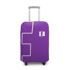 Чехол для чемодана 3D с принтом FORTNITE big logo в Курске, 86% полиэфир, 14% спандекс | двустороннее нанесение принта, прорези для ручек и колес | battle | battle royal | fortnite | royal | боевик | игры | логотип | фиолетовый