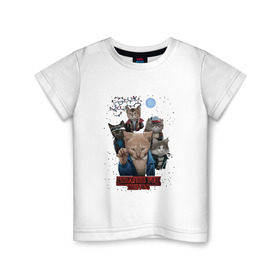 Детская футболка хлопок с принтом Stranger Things в Курске, 100% хлопок | круглый вырез горловины, полуприлегающий силуэт, длина до линии бедер | Тематика изображения на принте: кот | коты | очень странные дела