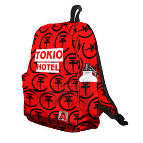 Рюкзак 3D с принтом Tokio Hotel band logo 2018 в Курске, 100% полиэстер | лямки с регулируемой длиной, сверху петелька, чтобы рюкзак можно было повесить на вешалку. Основное отделение закрывается на молнию, как и внешний карман. Внутри два дополнительных кармана, один из которых закрывается на молнию. По бокам два дополнительных кармашка | logo | music | pop | rock | tokio hotel | альтернатива | германия | металл | музыка | музыкальный | поп | рок