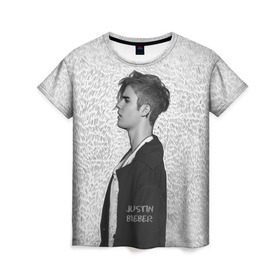 Женская футболка 3D с принтом Justin в Курске, 100% полиэфир ( синтетическое хлопкоподобное полотно) | прямой крой, круглый вырез горловины, длина до линии бедер | bieber | justin bieber | бибер | джастин бибер