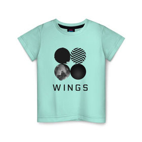 Детская футболка хлопок с принтом BTS wings в Курске, 100% хлопок | круглый вырез горловины, полуприлегающий силуэт, длина до линии бедер | bangtan boys | bts | bts army | бантаны бтс
