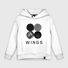 Детское худи Oversize хлопок с принтом BTS wings в Курске, френч-терри — 70% хлопок, 30% полиэстер. Мягкий теплый начес внутри —100% хлопок | боковые карманы, эластичные манжеты и нижняя кромка, капюшон на магнитной кнопке | bangtan boys | bts | bts army | бантаны бтс