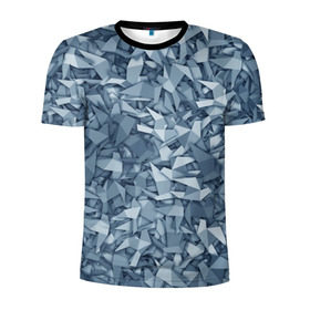 Мужская футболка 3D спортивная с принтом Бумажные голуби в Курске, 100% полиэстер с улучшенными характеристиками | приталенный силуэт, круглая горловина, широкие плечи, сужается к линии бедра | бумага | геометрия | голубь | камуфляж | милитари | оригами | паттерн | поделка | птицы | серый | синий
