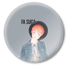 Значок с принтом fa suga bts в Курске,  металл | круглая форма, металлическая застежка в виде булавки | bangtan boys | bts | bts army | бантаны бтс