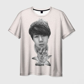 Мужская футболка 3D с принтом Jin _BTS в Курске, 100% полиэфир | прямой крой, круглый вырез горловины, длина до линии бедер | bangtan boys | bts | bts army | бантаны бтс