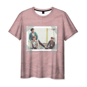 Мужская футболка 3D с принтом BTS _2 в Курске, 100% полиэфир | прямой крой, круглый вырез горловины, длина до линии бедер | bangtan boys | bts | bts army | бантаны бтс