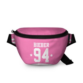 Поясная сумка 3D с принтом Bieber Team Pink в Курске, 100% полиэстер | плотная ткань, ремень с регулируемой длиной, внутри несколько карманов для мелочей, основное отделение и карман с обратной стороны сумки застегиваются на молнию | bieber | justin bieber | бибер | джастин бибер