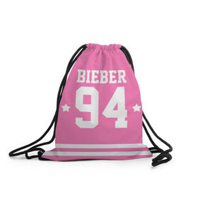Рюкзак-мешок 3D с принтом Bieber Team Pink в Курске, 100% полиэстер | плотность ткани — 200 г/м2, размер — 35 х 45 см; лямки — толстые шнурки, застежка на шнуровке, без карманов и подкладки | bieber | justin bieber | бибер | джастин бибер