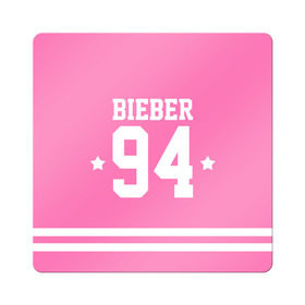 Магнит виниловый Квадрат с принтом Bieber Team Pink в Курске, полимерный материал с магнитным слоем | размер 9*9 см, закругленные углы | bieber | justin bieber | бибер | джастин бибер