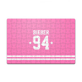 Пазл магнитный 126 элементов с принтом Bieber Team Pink в Курске, полимерный материал с магнитным слоем | 126 деталей, размер изделия —  180*270 мм | Тематика изображения на принте: bieber | justin bieber | бибер | джастин бибер