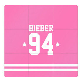 Магнитный плакат 3Х3 с принтом Bieber Team Pink в Курске, Полимерный материал с магнитным слоем | 9 деталей размером 9*9 см | bieber | justin bieber | бибер | джастин бибер