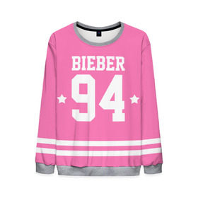 Мужской свитшот 3D с принтом Bieber Team Pink в Курске, 100% полиэстер с мягким внутренним слоем | круглый вырез горловины, мягкая резинка на манжетах и поясе, свободная посадка по фигуре | bieber | justin bieber | бибер | джастин бибер