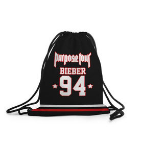 Рюкзак-мешок 3D с принтом Bieber Team Black в Курске, 100% полиэстер | плотность ткани — 200 г/м2, размер — 35 х 45 см; лямки — толстые шнурки, застежка на шнуровке, без карманов и подкладки | bieber | justin bieber | бибер | джастин бибер