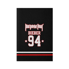 Обложка для паспорта матовая кожа с принтом Bieber Team Black в Курске, натуральная матовая кожа | размер 19,3 х 13,7 см; прозрачные пластиковые крепления | bieber | justin bieber | бибер | джастин бибер