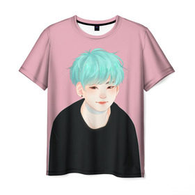 Мужская футболка 3D с принтом BTS_Yoongi в Курске, 100% полиэфир | прямой крой, круглый вырез горловины, длина до линии бедер | bangtan boys | bts | бантаны бтс
