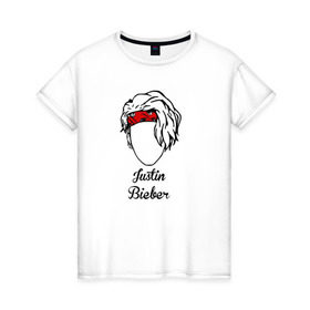 Женская футболка хлопок с принтом Justin Bieber в Курске, 100% хлопок | прямой крой, круглый вырез горловины, длина до линии бедер, слегка спущенное плечо | bieber | justin bieber | бибер | джастин бибер