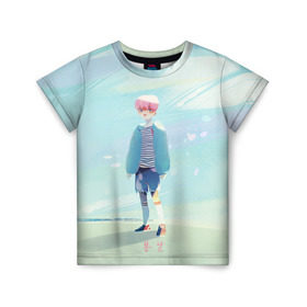 Детская футболка 3D с принтом BTS_Jimin_4 в Курске, 100% гипоаллергенный полиэфир | прямой крой, круглый вырез горловины, длина до линии бедер, чуть спущенное плечо, ткань немного тянется | bangtan boys | bts | бантаны бтс