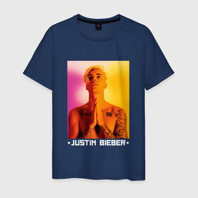 Мужская футболка хлопок с принтом Bieber Star в Курске, 100% хлопок | прямой крой, круглый вырез горловины, длина до линии бедер, слегка спущенное плечо. | bieber | justin bieber | бибер | джастин бибер