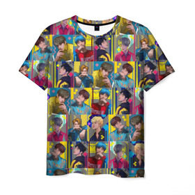 Мужская футболка 3D с принтом Bangtan Boys в Курске, 100% полиэфир | прямой крой, круглый вырез горловины, длина до линии бедер | bangtan boys | bts | бантаны бтс