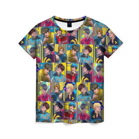 Женская футболка 3D с принтом Bangtan Boys в Курске, 100% полиэфир ( синтетическое хлопкоподобное полотно) | прямой крой, круглый вырез горловины, длина до линии бедер | bangtan boys | bts | бантаны бтс