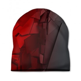 Шапка 3D с принтом GRAY&RED MIRROR ABSTRACT в Курске, 100% полиэстер | универсальный размер, печать по всей поверхности изделия | 