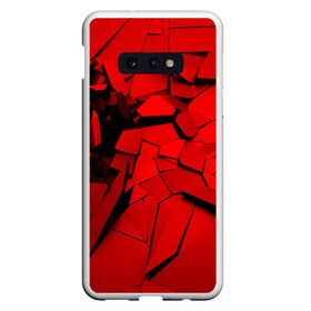 Чехол для Samsung S10E с принтом Carbon abstraction RED в Курске, Силикон | Область печати: задняя сторона чехла, без боковых панелей | abstraction | geometry | абстракция | геометрия | грань | краски | кубик | кубики | линии | мозаика | разноцветные | ребро | текстура | тени | узор