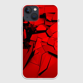 Чехол для iPhone 13 с принтом Carbon abstraction RED в Курске,  |  | abstraction | geometry | абстракция | геометрия | грань | краски | кубик | кубики | линии | мозаика | разноцветные | ребро | текстура | тени | узор