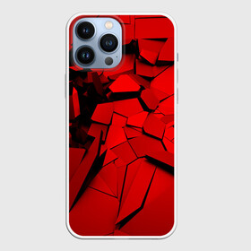 Чехол для iPhone 13 Pro Max с принтом Carbon abstraction RED в Курске,  |  | Тематика изображения на принте: abstraction | geometry | абстракция | геометрия | грань | краски | кубик | кубики | линии | мозаика | разноцветные | ребро | текстура | тени | узор