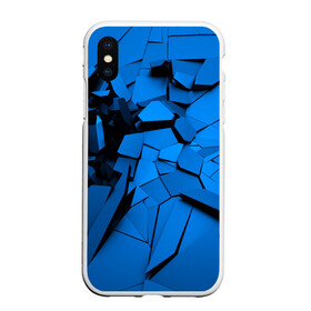 Чехол для iPhone XS Max матовый с принтом Carbon abstraction BLUE в Курске, Силикон | Область печати: задняя сторона чехла, без боковых панелей | abstraction | geometry | абстракция | геометрия | грань | краски | кубик | кубики | линии | мозаика | разноцветные | ребро | текстура | тени | узор