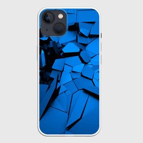 Чехол для iPhone 13 с принтом Carbon abstraction BLUE в Курске,  |  | abstraction | geometry | абстракция | геометрия | грань | краски | кубик | кубики | линии | мозаика | разноцветные | ребро | текстура | тени | узор