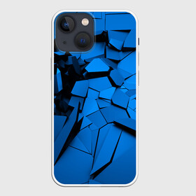 Чехол для iPhone 13 mini с принтом Carbon abstraction BLUE в Курске,  |  | abstraction | geometry | абстракция | геометрия | грань | краски | кубик | кубики | линии | мозаика | разноцветные | ребро | текстура | тени | узор