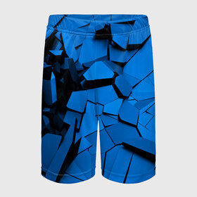 Детские спортивные шорты 3D с принтом Carbon abstraction BLUE в Курске,  100% полиэстер
 | пояс оформлен широкой мягкой резинкой, ткань тянется
 | abstraction | geometry | абстракция | геометрия | грань | краски | кубик | кубики | линии | мозаика | разноцветные | ребро | текстура | тени | узор