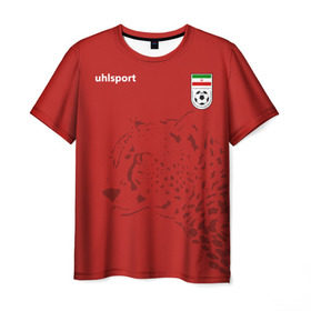Мужская футболка 3D с принтом Иран, форма в Курске, 100% полиэфир | прямой крой, круглый вырез горловины, длина до линии бедер | fifa | леопард | фифа | флаг | чемпионат мира