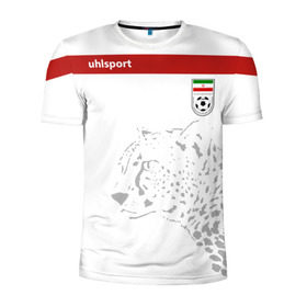 Мужская футболка 3D спортивная с принтом Иран, форма в Курске, 100% полиэстер с улучшенными характеристиками | приталенный силуэт, круглая горловина, широкие плечи, сужается к линии бедра | fifa | леопард | фифа | чемпионат мира