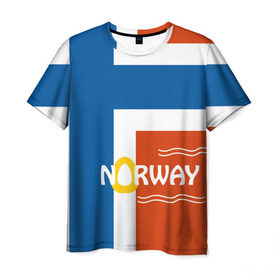 Мужская футболка 3D с принтом Норвегия в Курске, 100% полиэфир | прямой крой, круглый вырез горловины, длина до линии бедер | europe | norway | европа | норвегия | путешествие | флаг