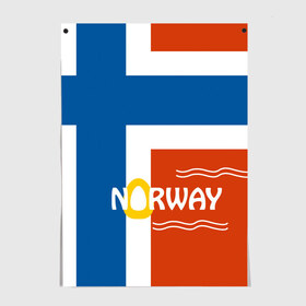 Постер с принтом Норвегия в Курске, 100% бумага
 | бумага, плотность 150 мг. Матовая, но за счет высокого коэффициента гладкости имеет небольшой блеск и дает на свету блики, но в отличии от глянцевой бумаги не покрыта лаком | europe | norway | европа | норвегия | путешествие | флаг