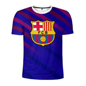 Мужская футболка 3D спортивная с принтом FC Barcelona в Курске, 100% полиэстер с улучшенными характеристиками | приталенный силуэт, круглая горловина, широкие плечи, сужается к линии бедра | barcelona | football | logo | spain | sport | арт | барселона | испания | лига | лого | спорт | текстура | фк | футбол | футбольный клуб | эмблема