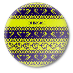 Значок с принтом Blink-182 NEW YEAR COLLECTION в Курске,  металл | круглая форма, металлическая застежка в виде булавки | Тематика изображения на принте: 