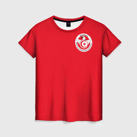 Женская футболка 3D с принтом Тунис, форма в Курске, 100% полиэфир ( синтетическое хлопкоподобное полотно) | прямой крой, круглый вырез горловины, длина до линии бедер | cup | fifa | russia | world | фифа | чемпионат мира