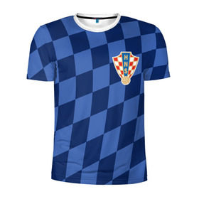 Мужская футболка 3D спортивная с принтом Хорватия, форма в Курске, 100% полиэстер с улучшенными характеристиками | приталенный силуэт, круглая горловина, широкие плечи, сужается к линии бедра | croatia | fc | fifa | football | national team | uniform | сборная | фифа | фк | форма | футбол | хорватия